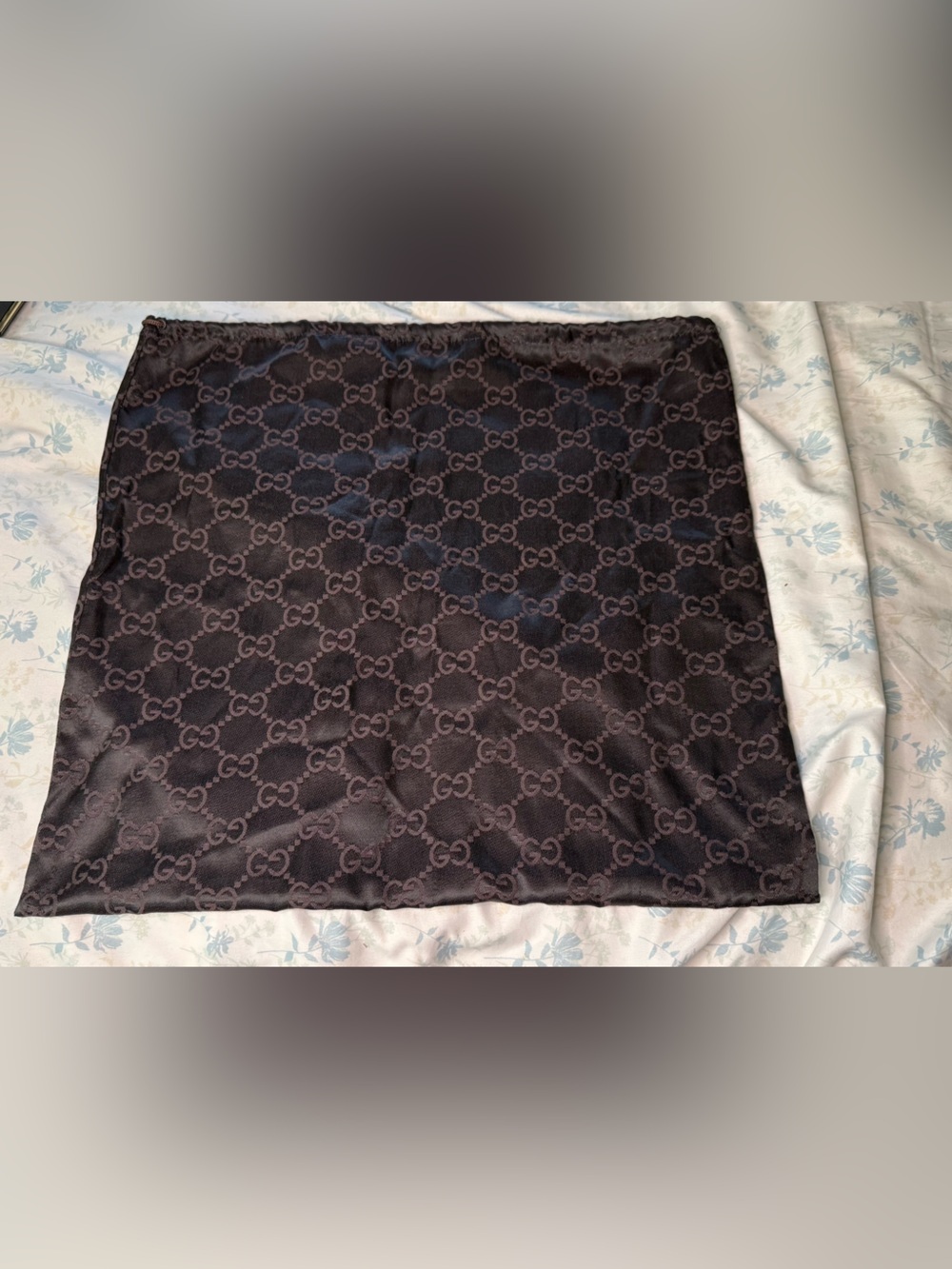 Gucci Large Monogram Dark Brown Drawstring Dust Bag Dustbag Storage Purse Cover